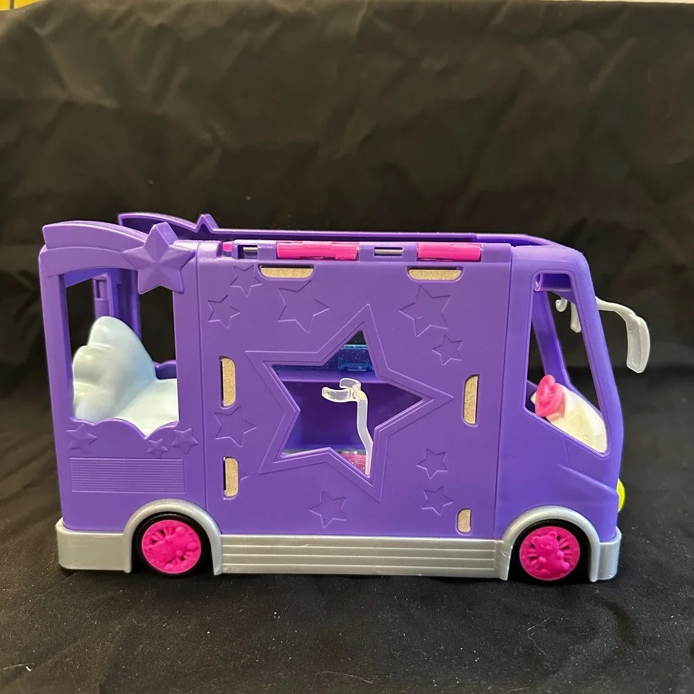 Barbie Extra Tour Bus Playset Purple Rainbow Sparkle Vehicle GYJ25